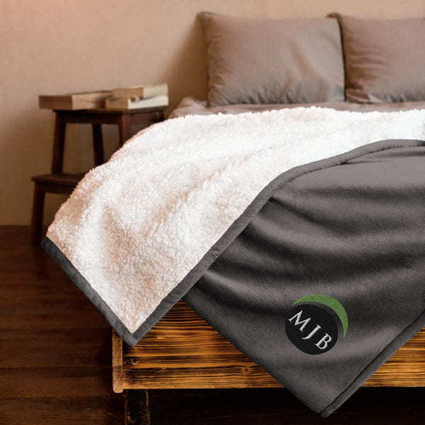 MJB Embroidered Premium sherpa blanket