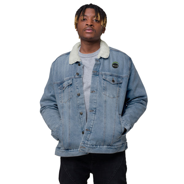 MJB Embroidered Unisex denim sherpa jacket