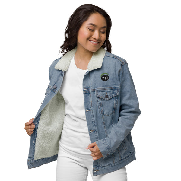 MJB Embroidered Unisex denim sherpa jacket